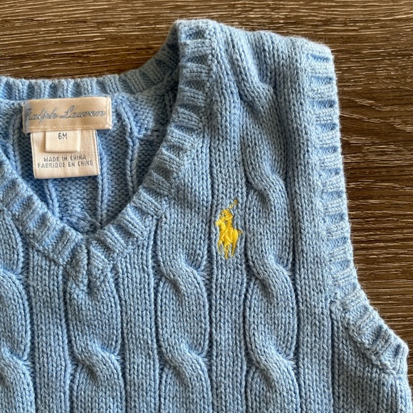 Ralph Lauren Light Blue Knit Vest - Picture 3 of 4